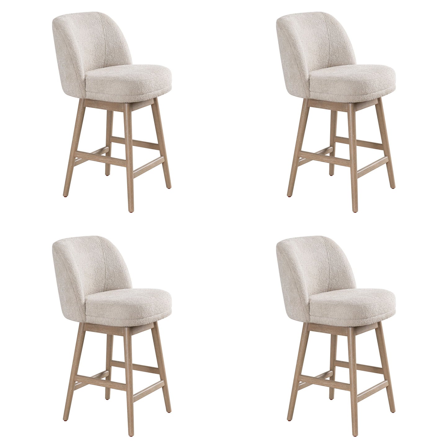 Sadie - Solid Wood Upholstered 26" Counter Height Swivel Barstool