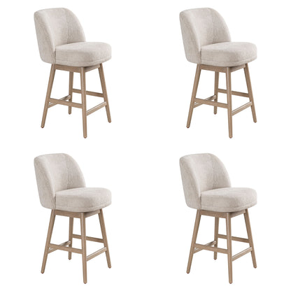 Sadie - Solid Wood Upholstered 26" Counter Height Swivel Barstool