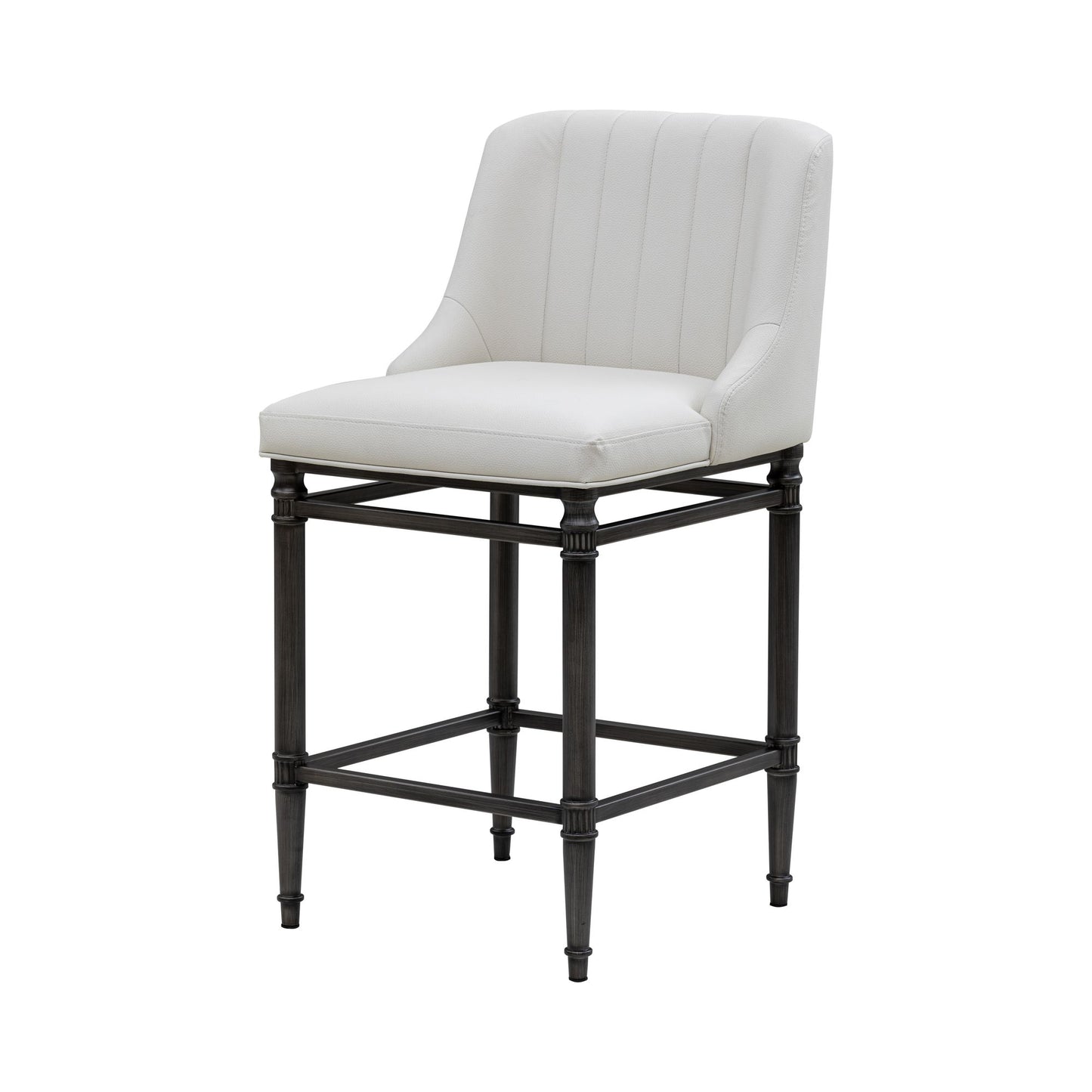 Marvin - Steel Frame Faux Leather Upholstered Counter Height Barstool