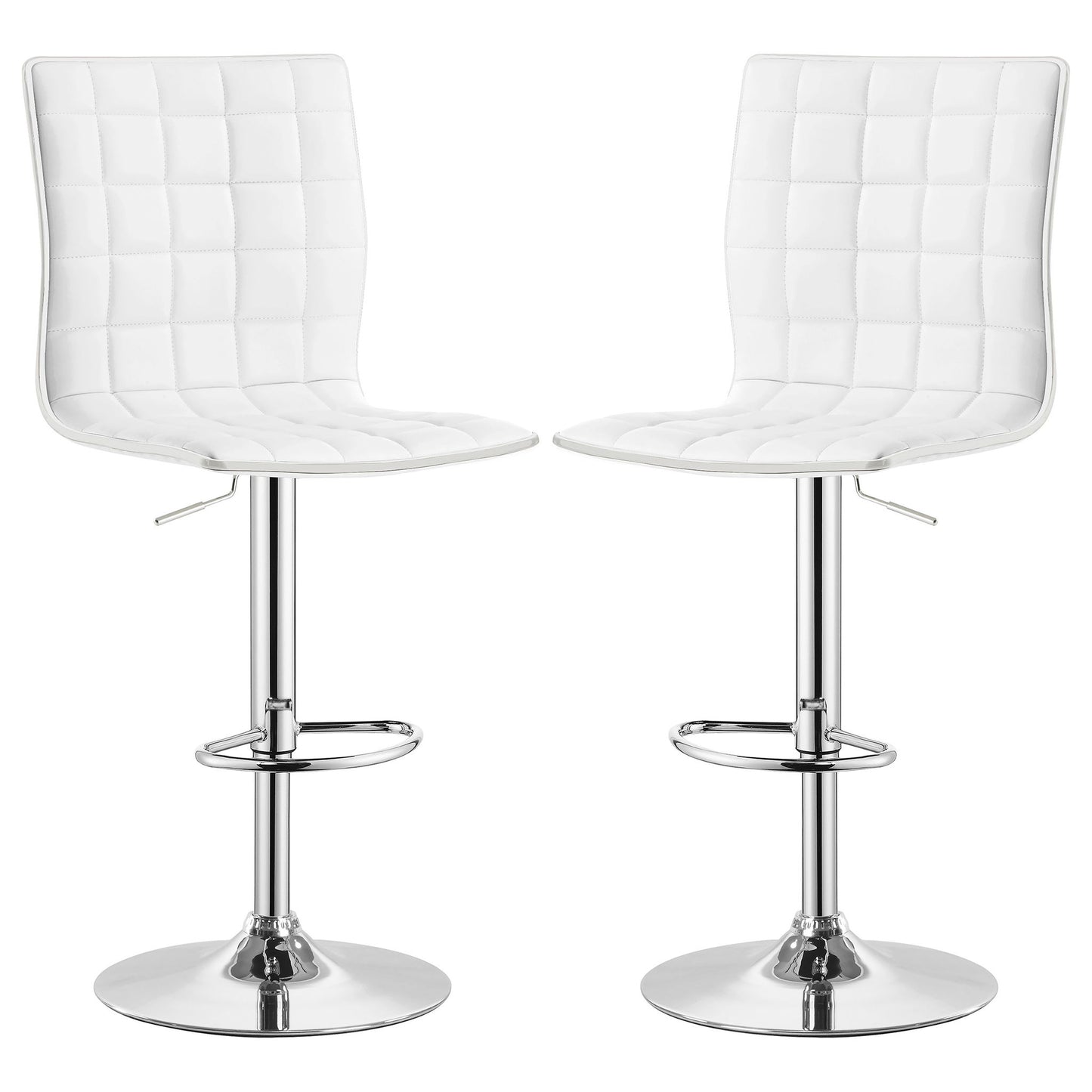 Ashbury Upholstered Adjustable Bar Stool White (Set of 2)