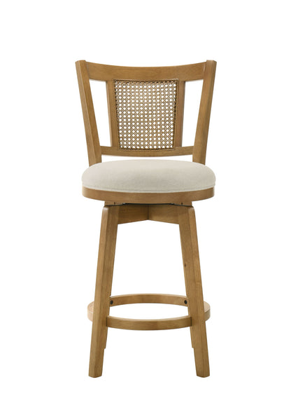 Isla - 30" Amber Glow Bar Height Rubberwood Swivel Barstool
