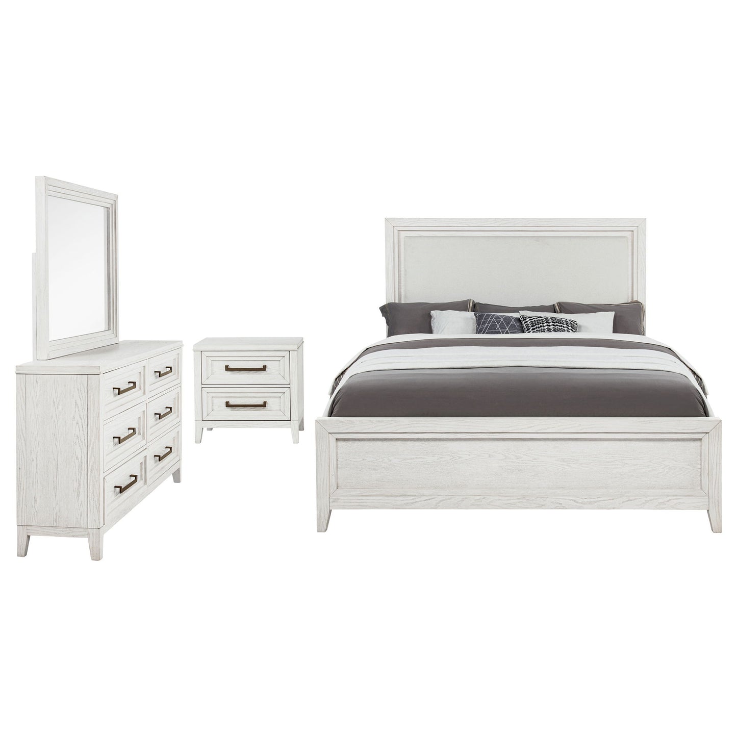 Marielle 4-piece Cal King Bedroom Set Distressed White