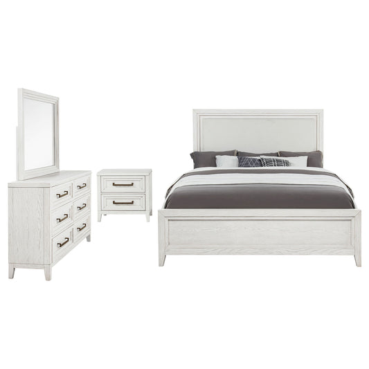 Marielle 4-piece Cal King Bedroom Set Distressed White
