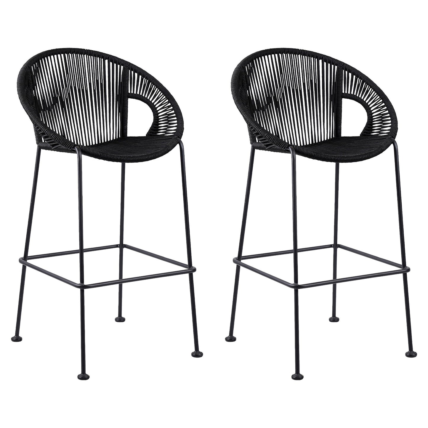 Acapulco - Indoor Outdoor Steel Bar Stool With Rope Set