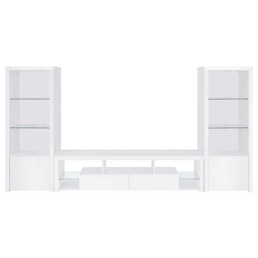 Jude 3-piece 71-inch TV Entertainment Center White High Gloss
