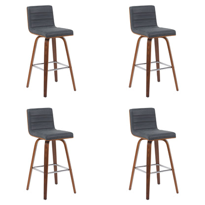 Vienna - Modern Swivel Bar Height Stool - Walnut Finished Wood Frame
