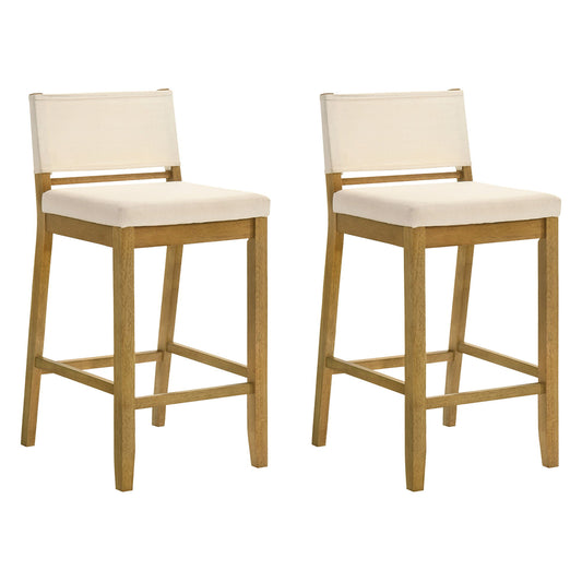 Yaneli - Contemporary Natural Wood Bar Height Kitchen Bar Stool