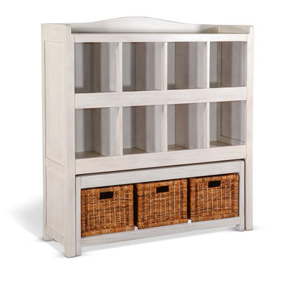 Storage Bookcase And Bench - White
