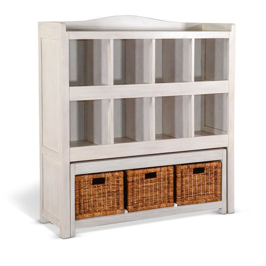 Storage Bookcase And Bench - White