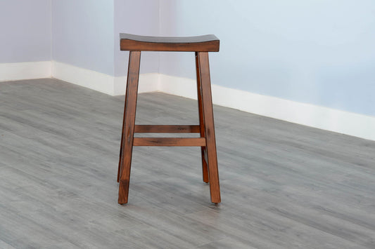 Tuscany - 30" Saddle Seat Stool With Wood Seat (Set of 2) - Vintage Mocha