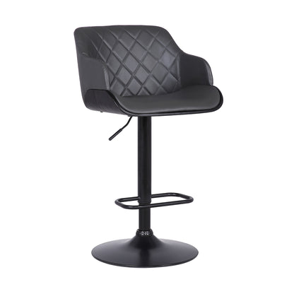 Toby - Adjustable Height Swivel Bar Stool - Black / Gray
