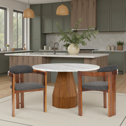 Jazmin - Contemporary Dining Chair (Set of 2) - Walnut / Charcoal