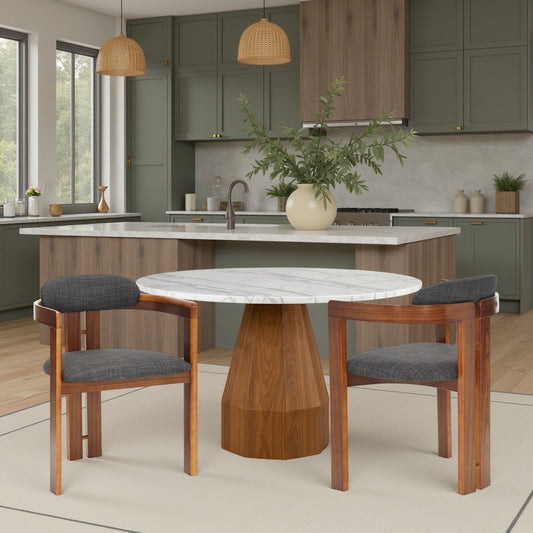 Jazmin - Contemporary Dining Chair (Set of 2) - Walnut / Charcoal