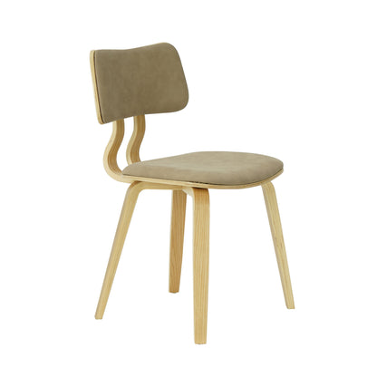 Jaguar - Curved Back Wood Dining Chair With Faux Leather Seat