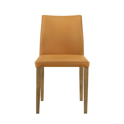 Elyza - Full Back Top Grain Leather Upholstered Wood Dining Chairs (Set of 2)