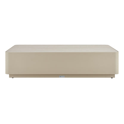 Pavilion - Powder Coated Metal Rectangle Outdoor Coffee Table With Sintered Stone Table Top - Natural
