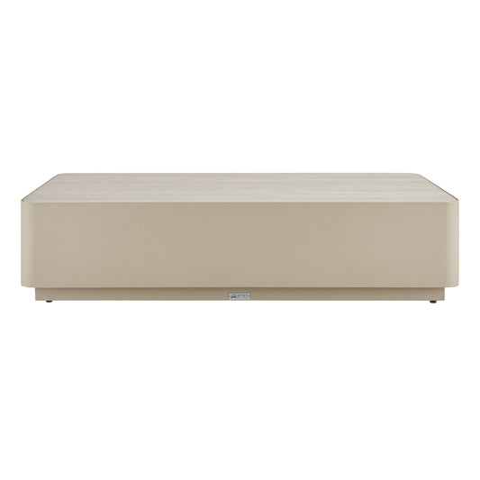 Pavilion - Powder Coated Metal Rectangle Outdoor Coffee Table With Sintered Stone Table Top - Natural