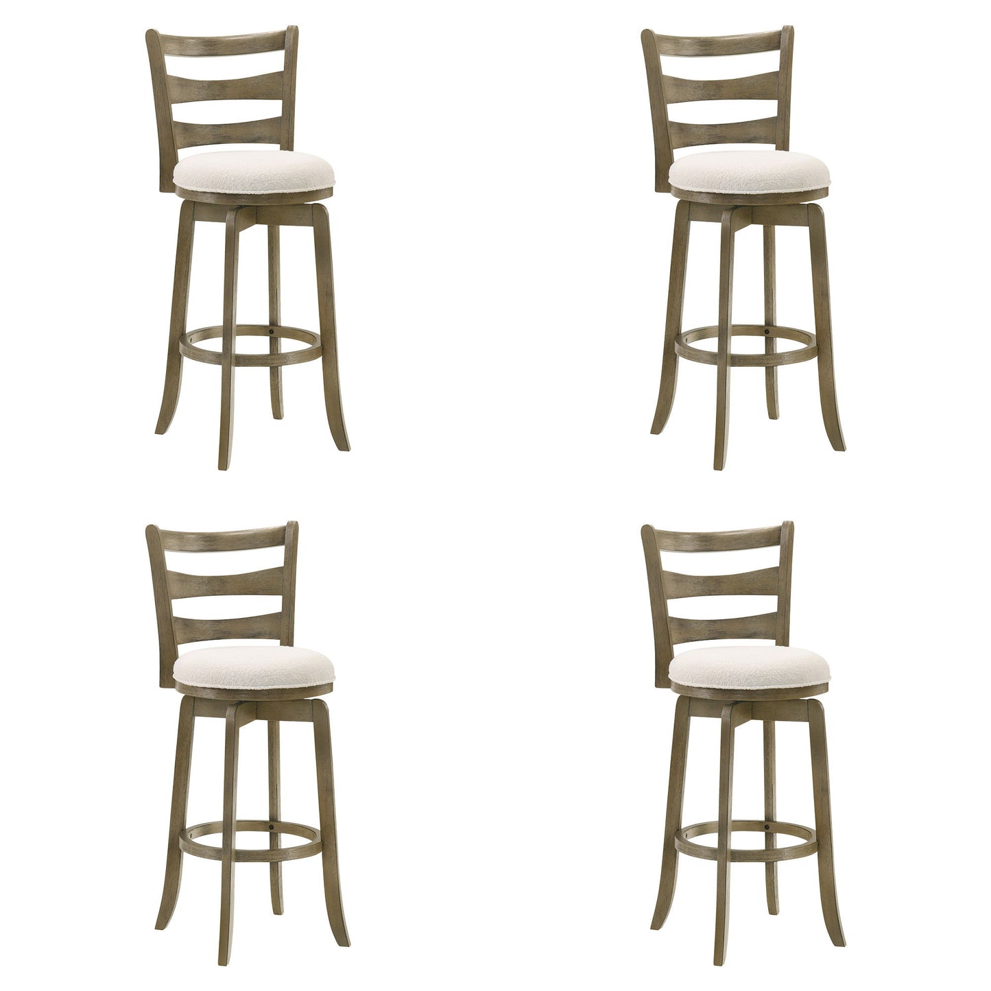 Melindra - Modern Farmhouse Swivel Wood Bar Height Kitchen Bar Stool