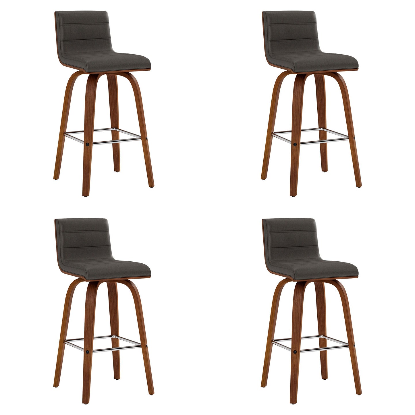 Vienna - 30" Swivel Bar Stool - Walnut Wood