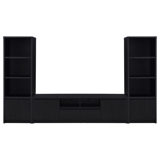Winfield 3-piece Entertainment Center 78-inch TV Stand Black