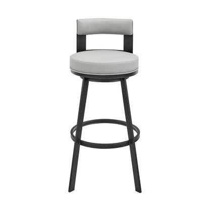 Lynof - Swivel Counter Stool - Black Finish
