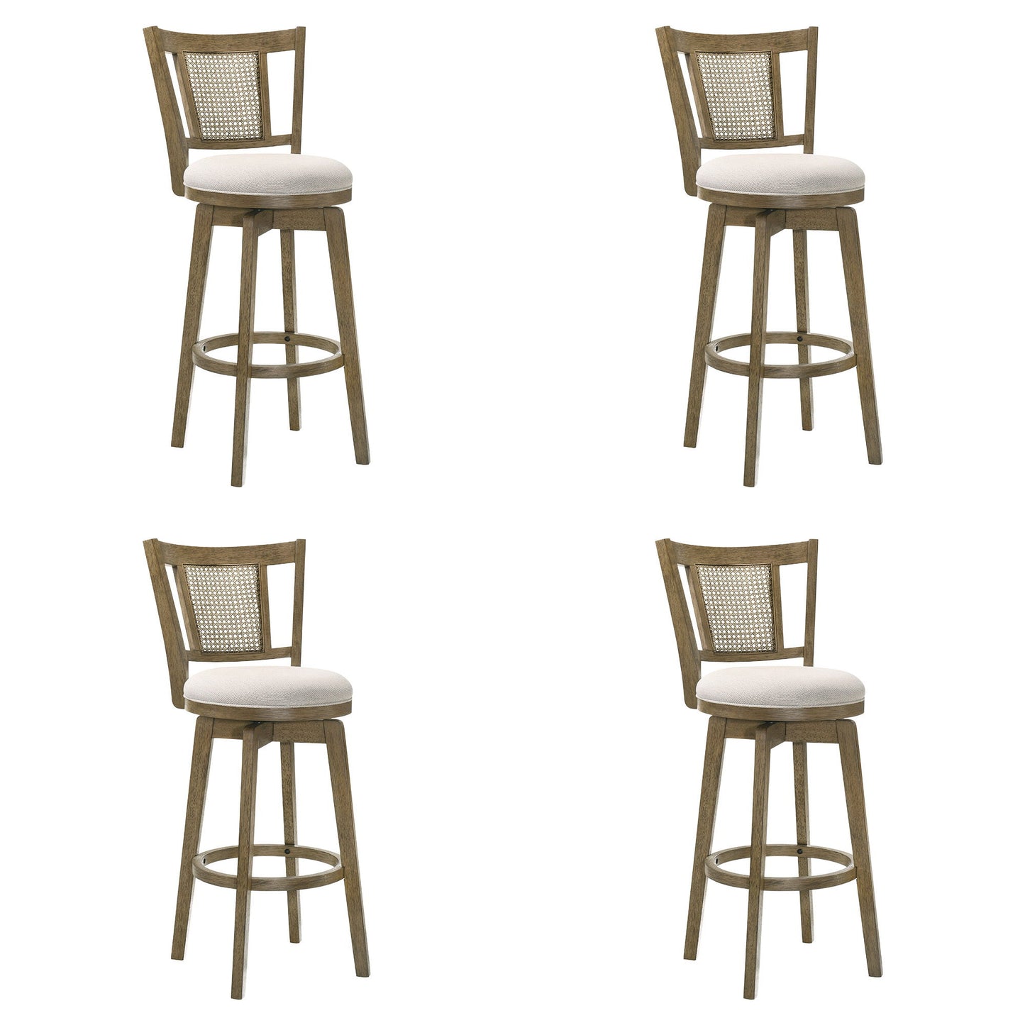 Isla - 26" Putty Brown Counter Height Rubberwood Swivel Barstool