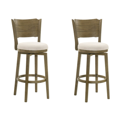 Winsley - Coastal Modern Swivel Wood Bar Height Kitchen Bar Stool