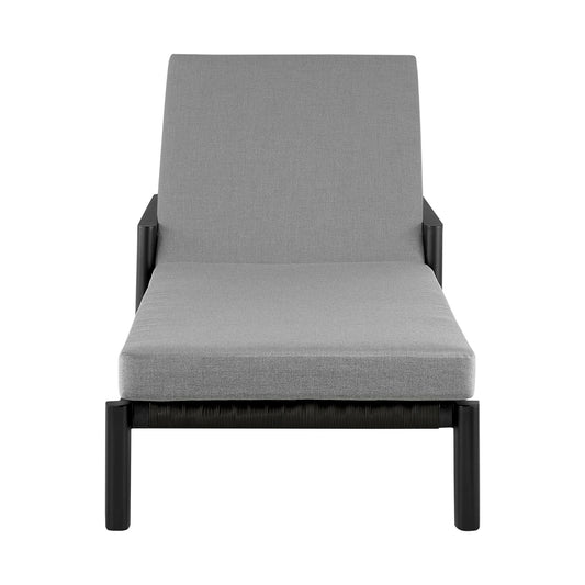 Cayman - Outdoor Patio Adjustable Chaise Lounge Chair In Aluminum With Gray Cushions