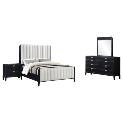 Brookmead 4-piece Upholstered Eastern King Bedroom Set Black