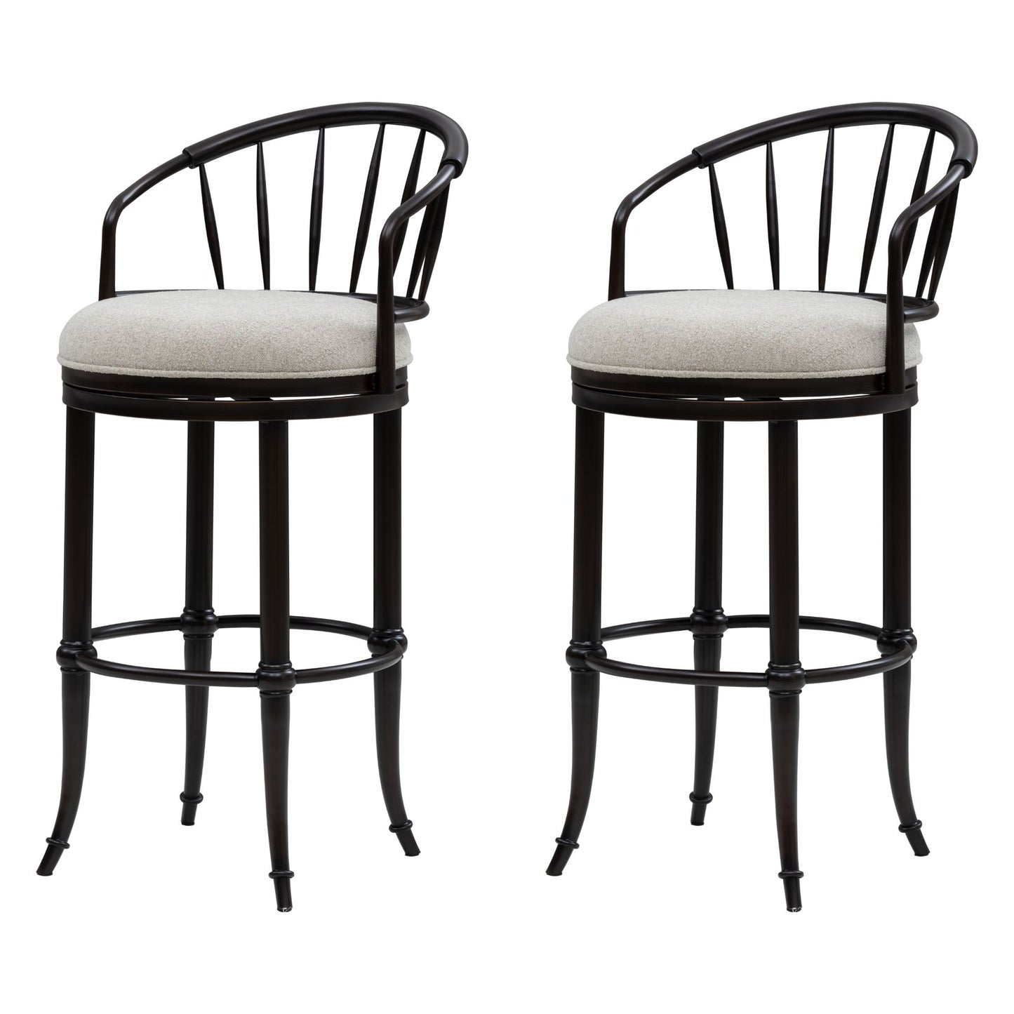 Luther - Commercial Grade Steel Frame Fabric Upholstered Swivel Bar Height Barstool