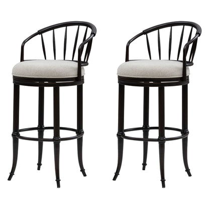 Luther - Commercial Grade Steel Frame Fabric Upholstered Swivel Bar Height Barstool