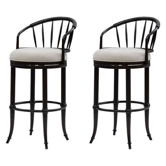 Luther - Commercial Grade Steel Frame Fabric Upholstered Swivel Bar Height Barstool