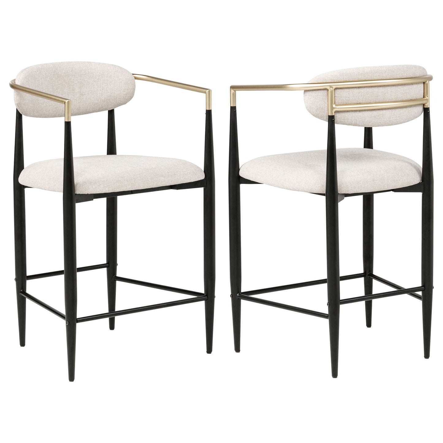 Tina Fabric Upholstered Counter Chair Beige (Set of 2)