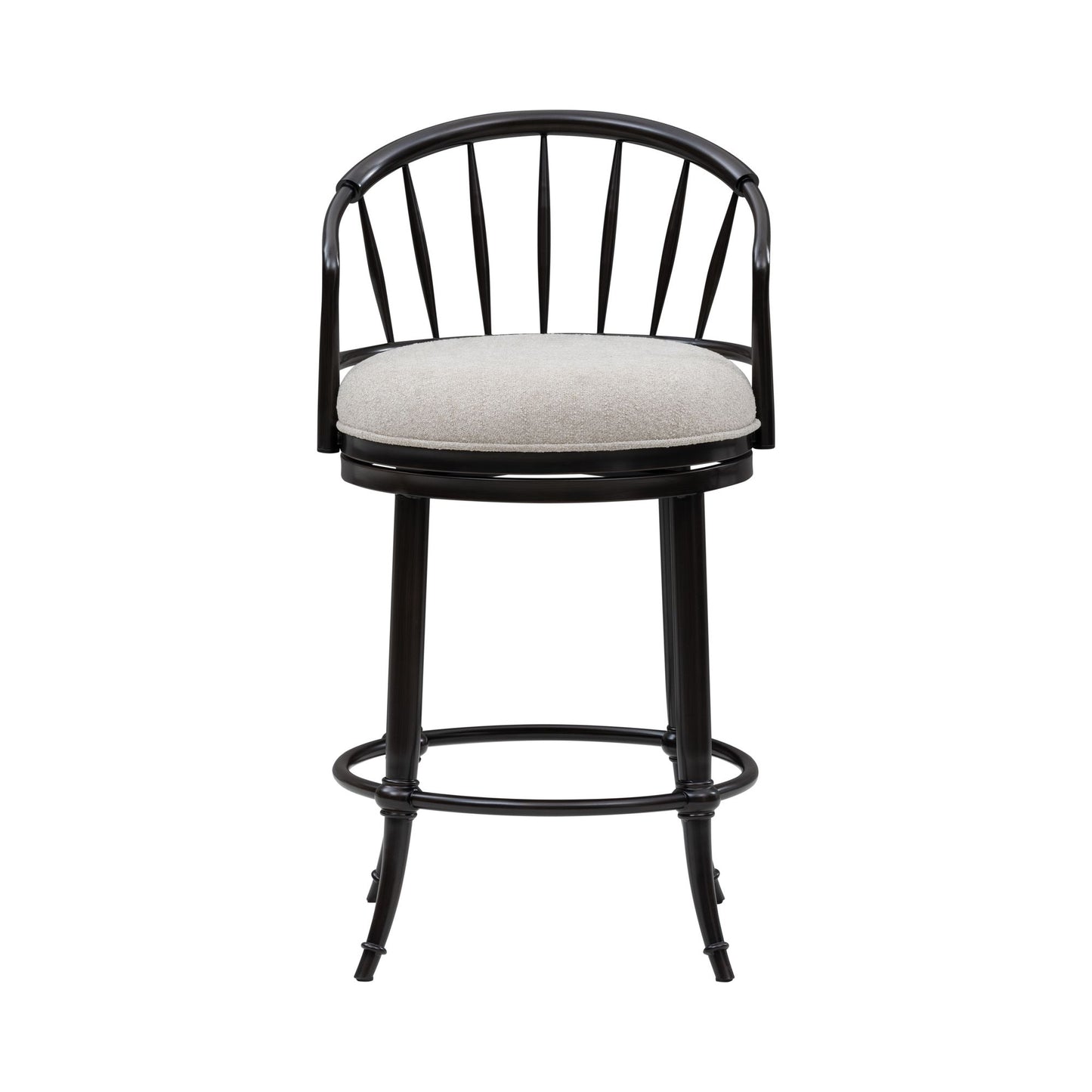 Luther - Commercial Grade Steel Frame Fabric Upholstered Swivel Counter Height Barstool