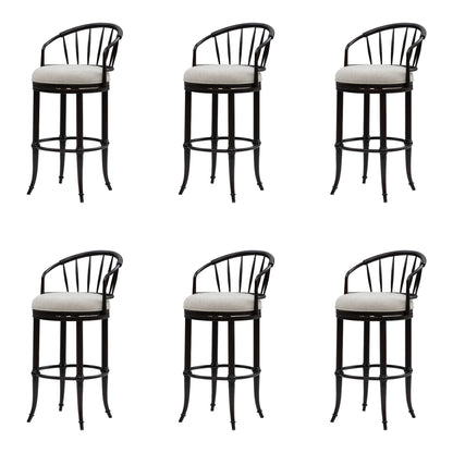 Luther - Commercial Grade Steel Frame Fabric Upholstered Swivel Bar Height Barstool