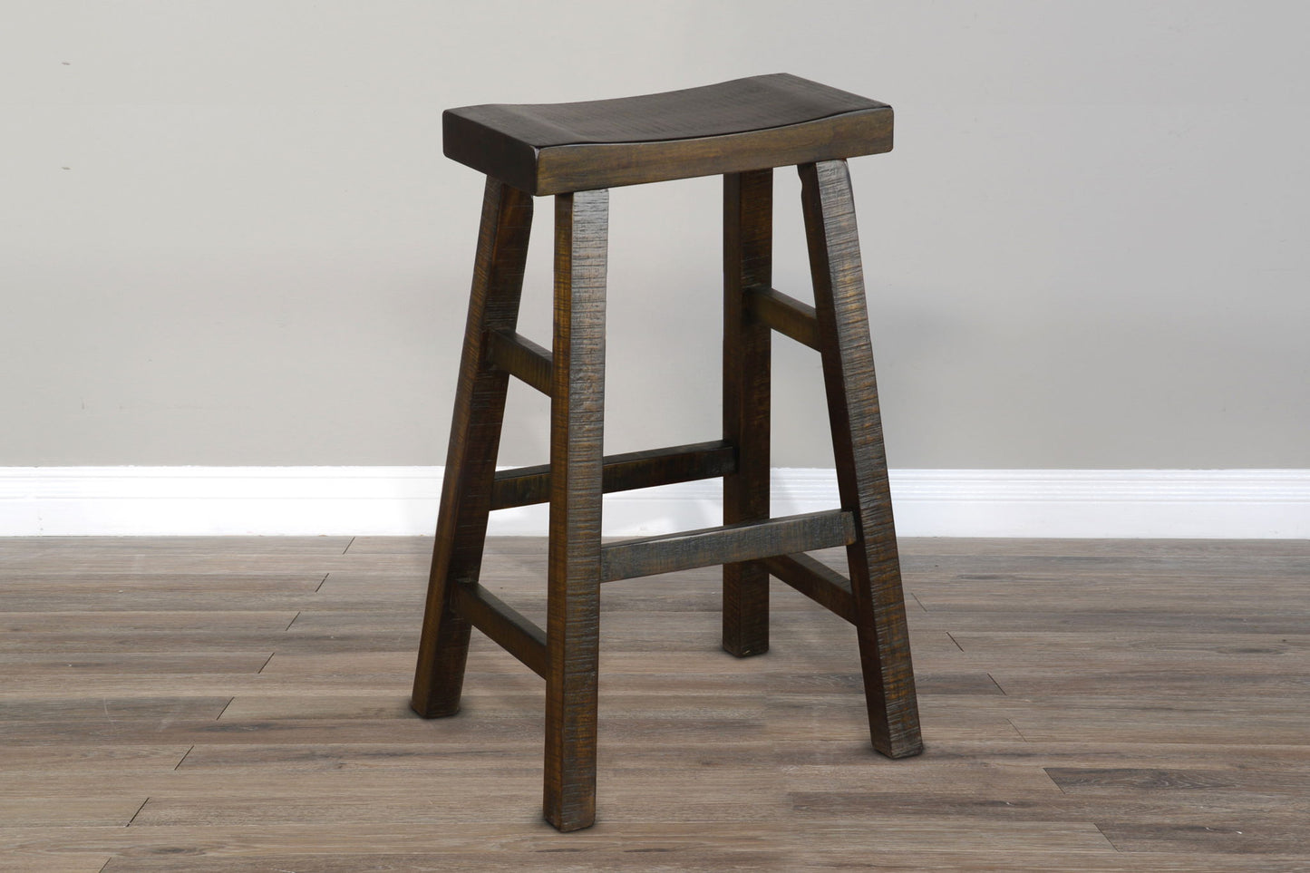 Homestead - 30" Saddle Seat Stool With Wood Seat (Set of 2) - Black Walnut
