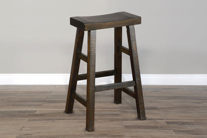 Homestead - 30" Saddle Seat Stool With Wood Seat (Set of 2) - Black Walnut