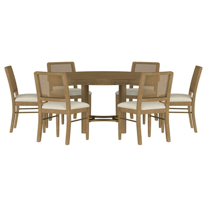 Arini 7-piece Round Dining Room Table Set Sand Wash