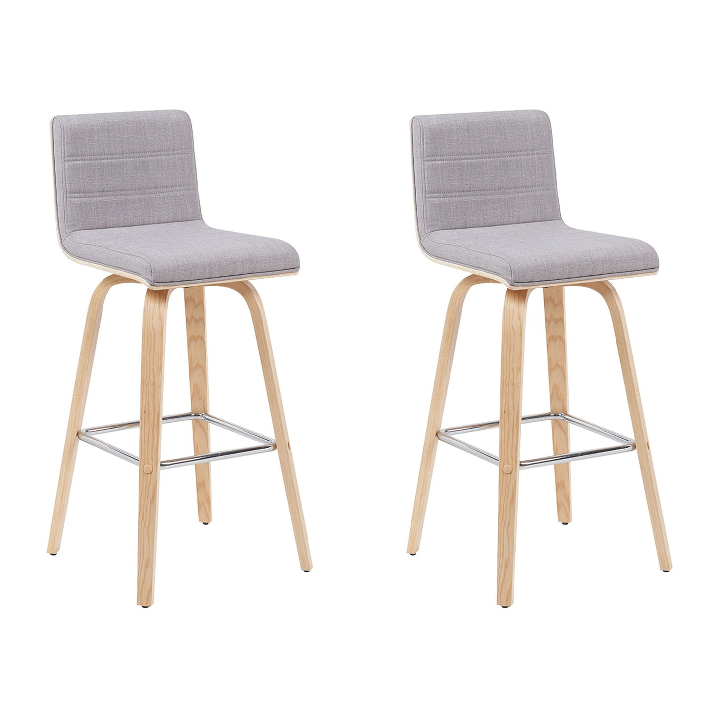 Vienna - Modern Swivel Bar Height Stool - Patterned Oak Wood Frame