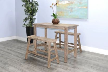 Marina - Bench With Wood Seat