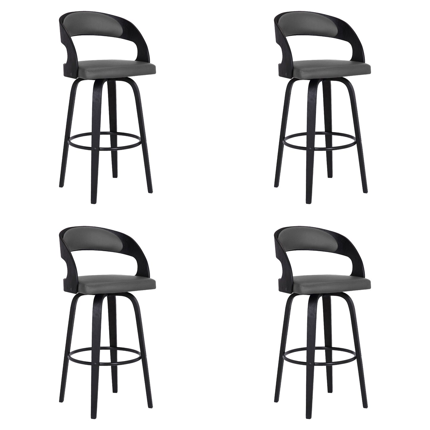 Shelly - 30" Bar Height Swivel Bar Stool With Black Frame