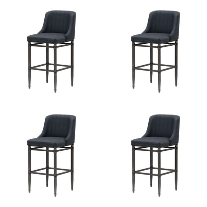 Marvin - Steel Frame Faux Leather Upholstered Bar Height Barstool
