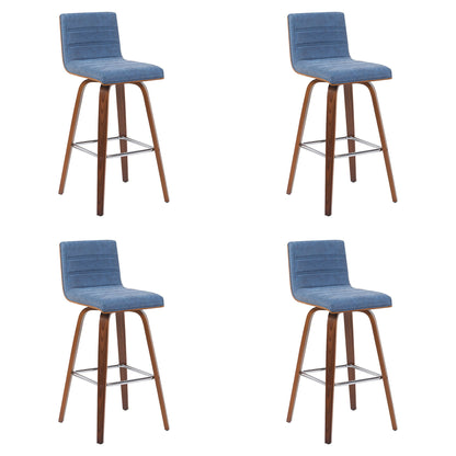 Vienna - Modern Swivel Bar Height Stool - Walnut Finished Wood Frame