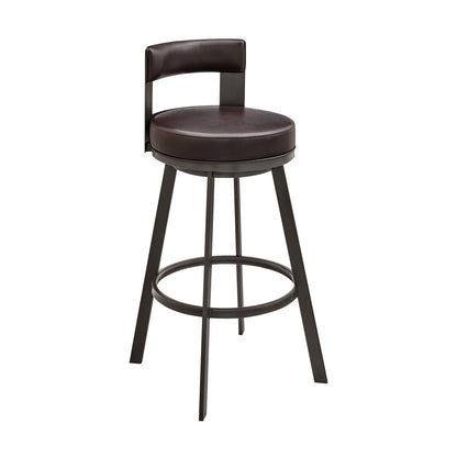 Lynof - Swivel Counter Stool - Black Finish