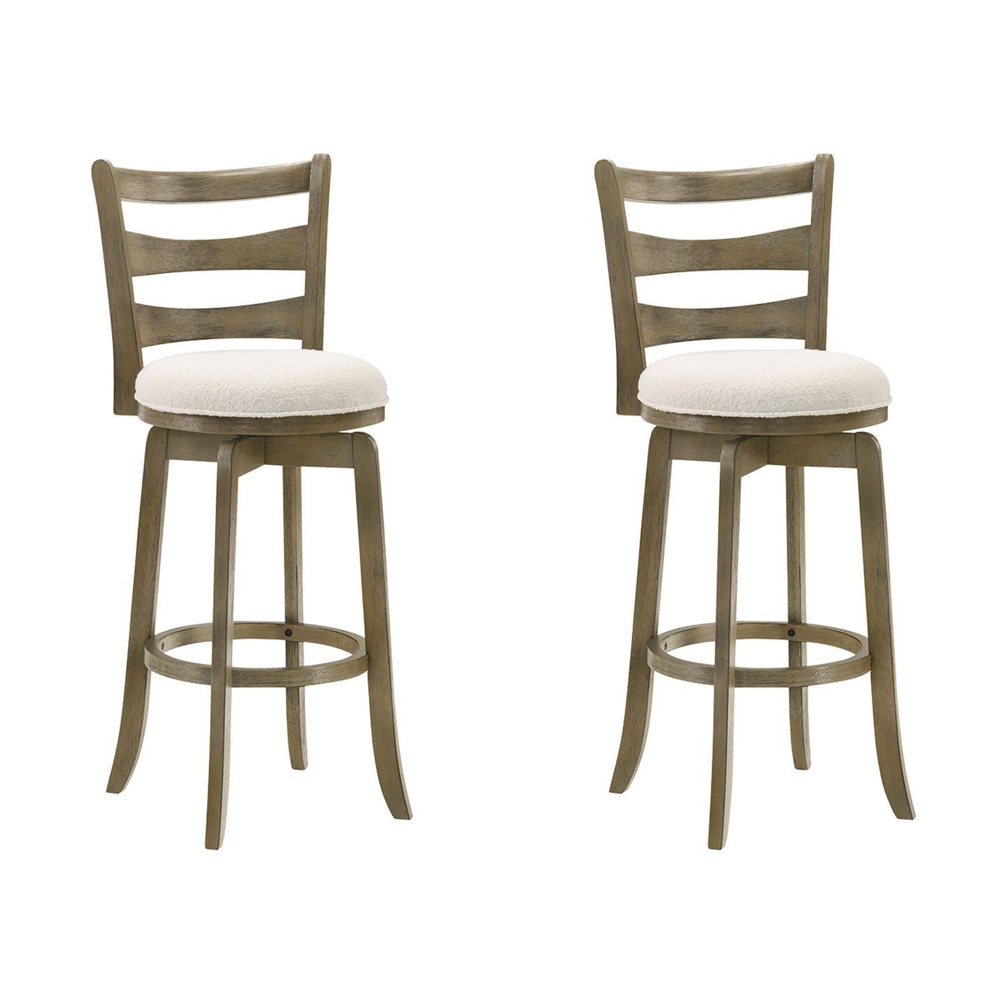 Melindra - Modern Farmhouse Swivel Wood Bar Height Kitchen Bar Stool
