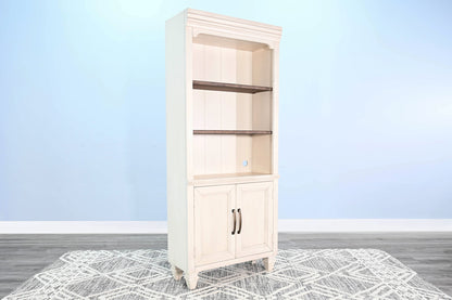 Pasadena - Two-Tone Wood Bookcase - Buckskin / Marble White