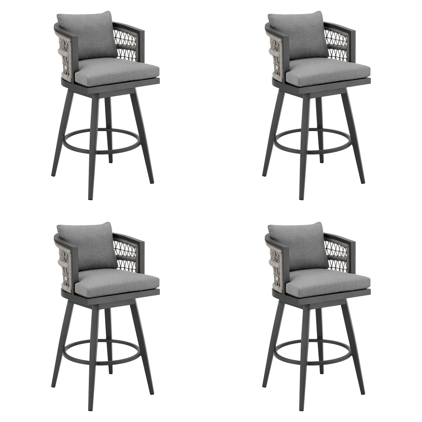 Zella - Outdoor Patio Swivel Bar Stool Set