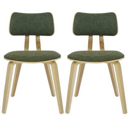 Jaguar - Curved Back Wood Dining Chair With Faux Leather Seat