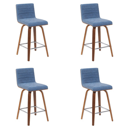 Vienna - Modern Counter Height Swivel Bar Stool - Walnut Finished Wood Frame