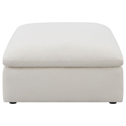 Hobson Square Upholstered Ottoman Ivory